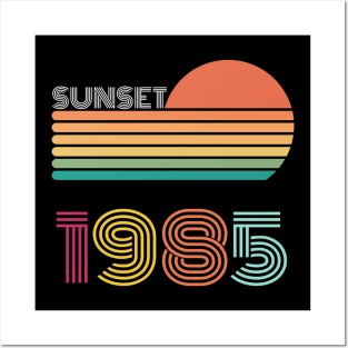 Sunset Retro Vintage 1985 Posters and Art